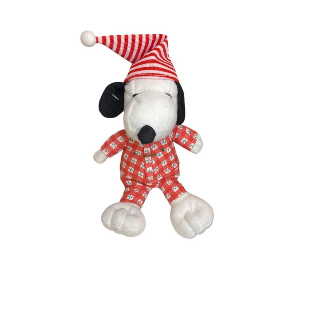 Vintage Whitmans Promotional Nighttime Snoopy Peanuts 9" Plush Bells Christmas